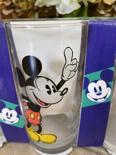 画像1: Disney Mickey Mouse  Glass Tumbler set of 3 Germany 80’-90’s  / ディズニーのミッキーマウス 3個入りコップセット　ドイツ製