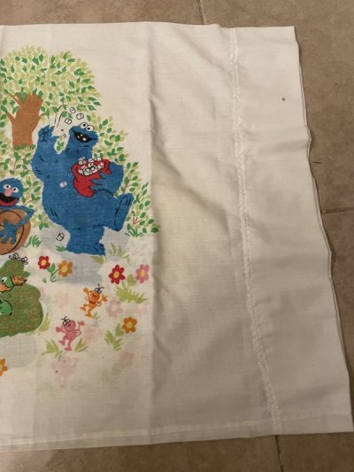 画像1: Sesame Street Camp  fabric pillow case  / セサミストリート　キャンプ　ピローケース