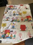 画像1:  Snoopy fabric Flat Sheet 1971 / スヌーピー　フラットシーツ　白生地 (1)