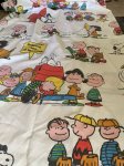 画像4:  Snoopy fabric Flat Sheet 1971 / スヌーピー　フラットシーツ　白生地 (4)