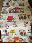 画像2:  Snoopy fabric Flat Sheet 1971 / スヌーピー　フラットシーツ　白生地 (2)