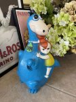 画像1: Hanna Barbera Flintstones Blue Dino & Pebbles Coin Bank Doll / フリントストーン ディノとペブルスの貯金箱　70年代 (1)