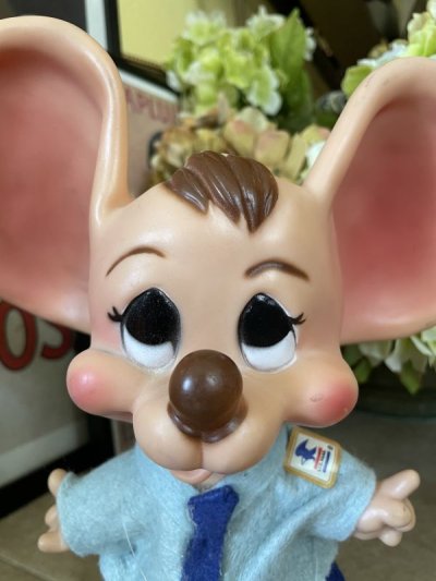 画像1: Florida Mouse Huron Co Post Man coin Bank Vinyl Doll / フロリダマウス　郵便配達員　ボーイドール　貯金箱　60年代