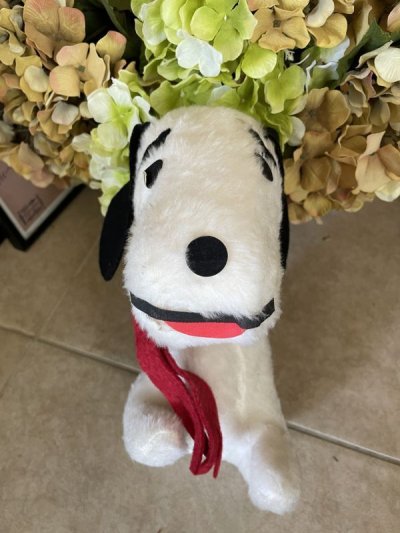 画像2: Snoopy Plush Stuffed Doll With red scarf  / スヌーピー ぬいぐるみ ドール レッドマフラー