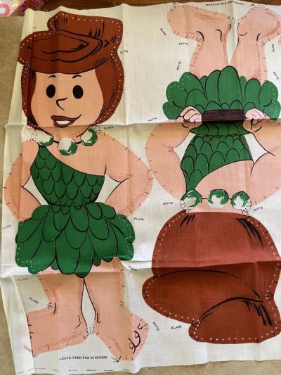 画像2: Flintstones Fred & Betty  Fabric Pillow Doll Kit  / フリントストーン　フレッド、ベティ、ピロードール　キット