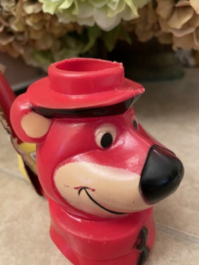 画像3: Yogi Bear bubble Pipe with paper label / ヨギベア バブル、プラスチック製の赤いパイプ、タグ付き