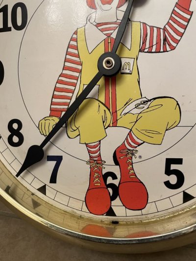 画像2: McDonalds Ronald  Round Large Wall Clock 70’s / マクドナルド、ロナルドの丸い壁時計　大きいウォールクロック