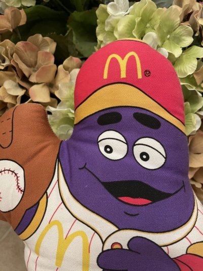 画像1: McDonald’s Grimace Baseball Pillow Doll  1988  / マクドナルドの野球グリマス、ピロードール　80‘s
