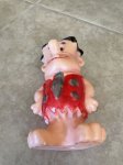 画像9: Hanna Barbera Flintstones Fred Rubber squeak Doll Red &Black 13cm / フリントストーンズ　フレッド ラバードール スクィーキー　小さめ (9)