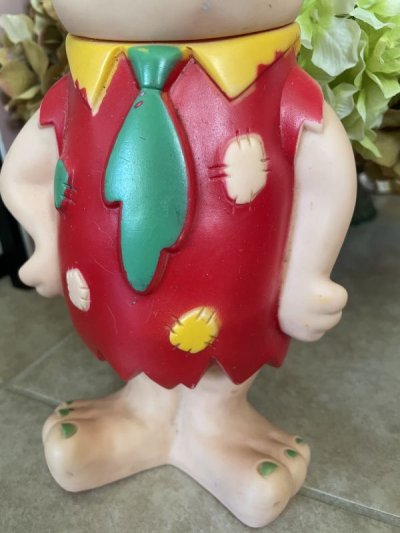 画像2: Hanna Barbera Flintstones Fred Rubber Doll 60‘s large Red &Green(B) 30cm/ ハンナバーベラ　フリントストーンズ　フレッドラバードール