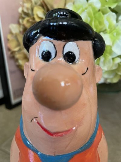 画像1: Hanna Barbera Flintstones Fred Rare！Plastic Coin Bank Doll 20cm   / フリントストーン　フレッド　レア！プラスチック製　貯金箱　ドール　