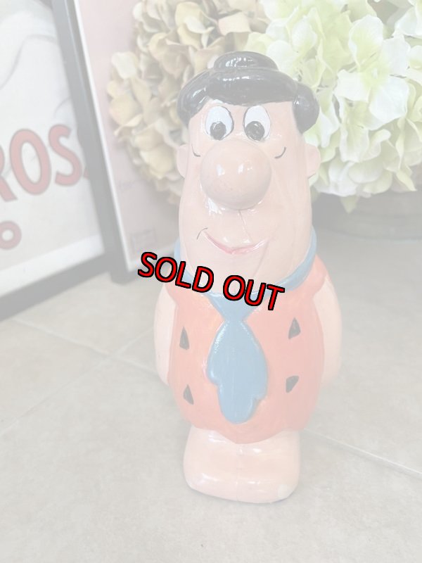 画像1: Hanna Barbera Flintstones Fred Rare！Plastic Coin Bank Doll 20cm   / フリントストーン　フレッド　レア！プラスチック製　貯金箱　ドール　 (1)