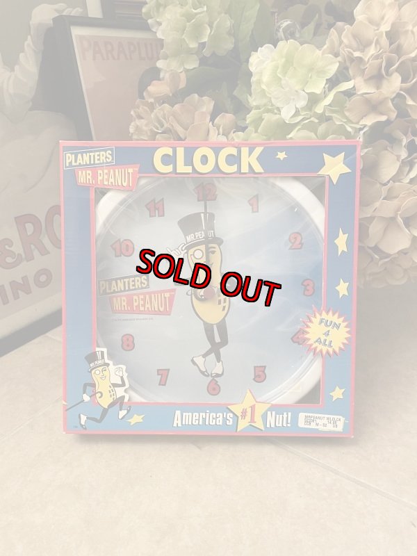 画像1: Planters Mr Peanuts Wall Clock With Box / ミスターピーナッツ　箱入り壁時計 (1)