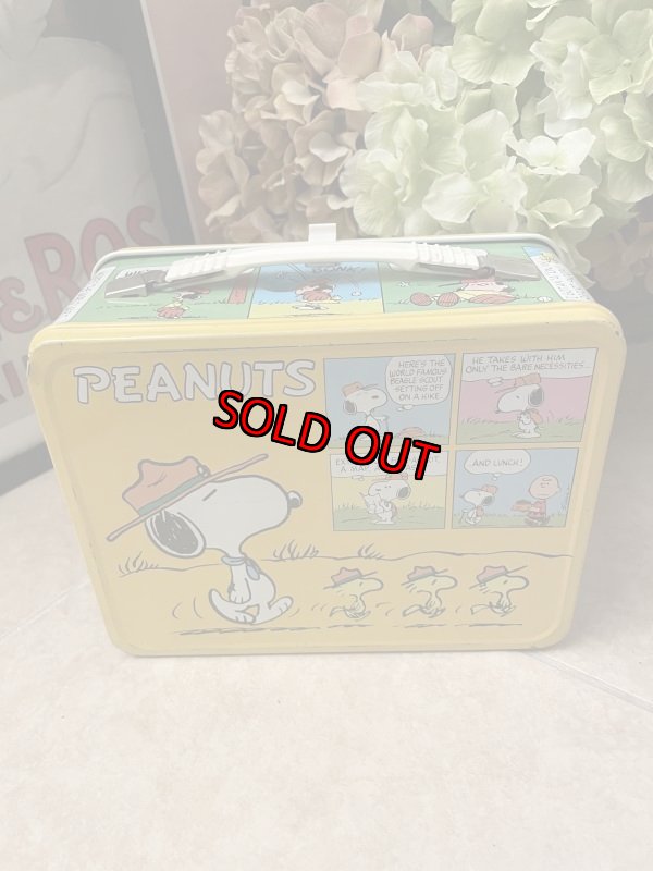 画像1: Snoopy Thermos yellow Tin Lunch Box / スヌーピー アルミ製　サーモス社　ティン　ランチボックス (1)