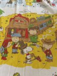 画像2:  Snoopy western fabric Box Sheet (A) / スヌーピー　ボックスシーツ　生地　ウエスターン (2)