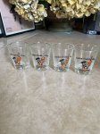 画像1: Flintstones Shot  Glass set of 4 1977 / フリントストーン　ガラス製　ショットグラス　4個セット (1)