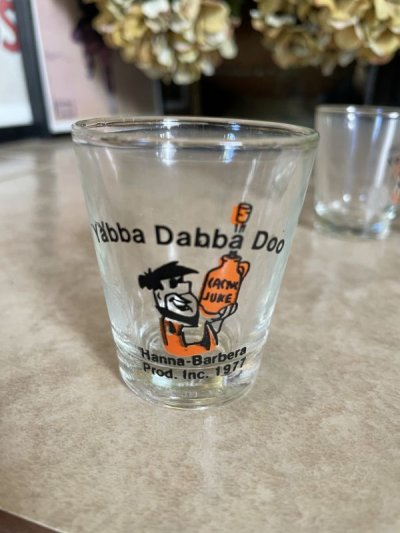 画像1: Flintstones Shot  Glass set of 4 1977 / フリントストーン　ガラス製　ショットグラス　4個セット