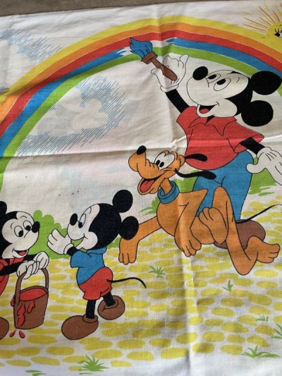 画像1: Disney Mickey Mouse Pillow Case  60‘s (B) / ディズニーのミッキーマウス　ピローケース　枕カバー