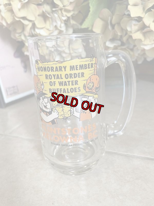 画像1: Flintstones Glass Beer Mug  1974 / フリントストーン　ジョッキグラス　 (1)