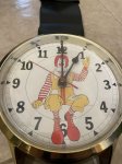 画像9: McDonalds Ronald Large Wall Clock Watch Style  / マクドナルド、ロナルドの大きい腕時計スタイルの丸い壁時計　大きいウォールクロック (9)