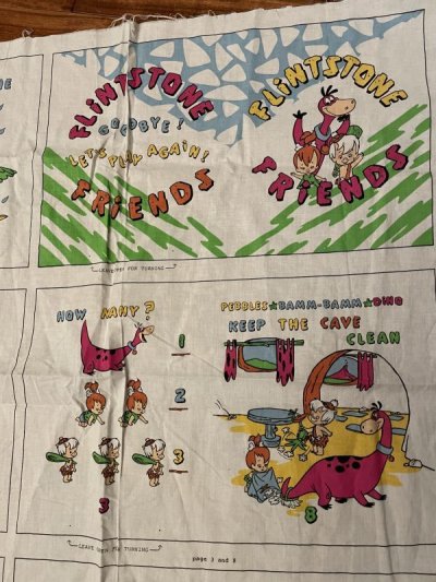 画像1: Hanna barbera Flintstones family making book Fabric Pillow Doll Kit 1991  / フリントストーン　バンバンとディノ　ピロードール　キット