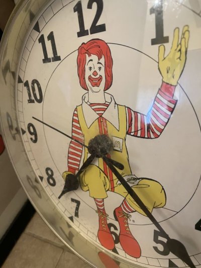 画像1: McDonalds Ronald  Round Large Wall Clock 70’s / マクドナルド、ロナルドの丸い壁時計　大きいウォールクロック