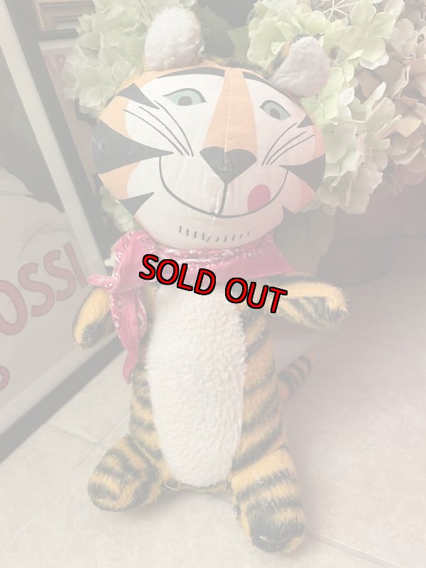 画像1: Tony The Tiger Kelloggs Frosted Cereal Pillow Plush Doll 70‘s (C) /　ケロッグ　トニーザタイガーのピロードール、ぬいぐるみ (1)