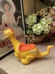 画像1: Flintstones Dino plastic yellow pull toy 60’s  / ハンナバーベラ　フリントストーン　ディノ　イエロー　プル　トイ　 (1)