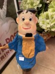 画像1: Hanna Barbera flintstones Fred Face Rubber Hand Puppet Blue Fabric 60’s (A) / ハンナバーベラ　フリントストーン　フレッド　フェイスラバー　パペット　布 (1)