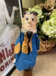 画像1: Hanna Barbera flintstones Fred Face Rubber Hand Puppet Blue Fabric with Black Tie 60’s (B) / ハンナバーベラ　フリントストーン　フレッド　フェイスラバー　パペット　布 (1)