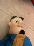 画像9: Hanna Barbera flintstones Fred Face Rubber Hand Puppet Blue Fabric 60’s (A) / ハンナバーベラ　フリントストーン　フレッド　フェイスラバー　パペット　布 (9)