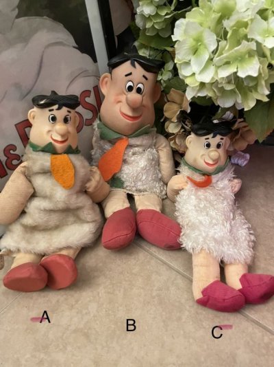 画像3: Flintstones knickerbockers Fred Rubber Face Doll 38cm White Cloth orange tie Green (B) 1961 / フリントストーン　ニッカーボッカー　フェイスラバー　フレッド　大きめドール オレンジタイ