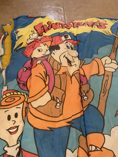 画像1: Coleman Hanna barbera Flintstones Sleeping Bag Blanket / コールマン、フリントストーンズ、のスリーピングバッグ、ブランケット