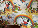 画像1: Disney Mickey Mouse Flat  sheet (A) 60‘s / ディズニーのミッキーマウス　フラットシーツ (1)