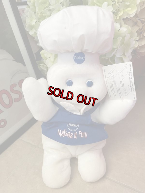 画像1: Phillsbury Dough Boy Battery Plush Doll with Tag 1998 / ピルズベリー　ドゥボーイ  タグ付き電動ぬいぐるみ (1)