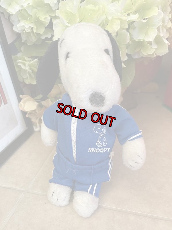 画像1: Snoopy Blue Sweat suits Plush Stuffed Doll (A) /スヌーピー ブルーのジャージセット　ぬいぐるみ ドール (1)