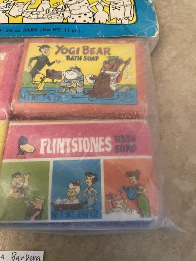 画像1:  Hanna barbera Yogi Huckleberry,Flintstones 1976 soap set of 4 (B) / ハンナバーベラ　ヨギ、ハックル、フリントストーン　袋入りソープ4個セット