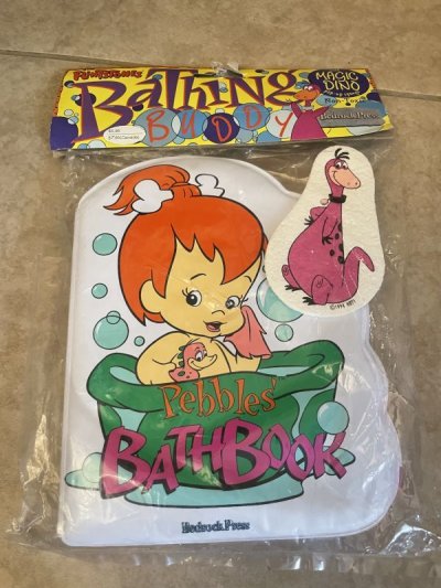 画像1: Hanna Barbera Flintstones Plastic Pebbles Bathing Buddy 1994 / フリントストーン　プラスチック製　ペブルス　お風呂の本