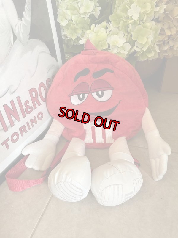 画像1: M&M’s Red plush doll Backpack/ エムアンドエムズ、エムズ　レッド　ぬいぐるみ　リュックサック　 (1)