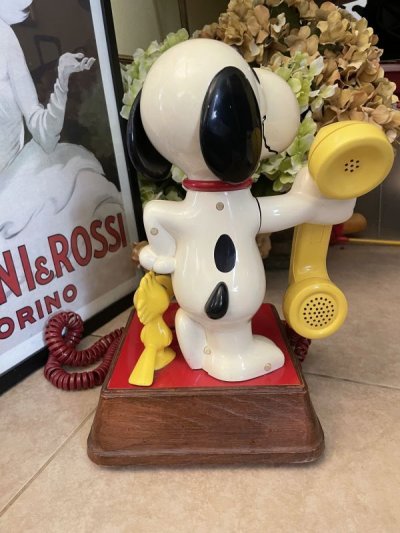 画像3: Snoopy & Woodstock plastic home telephone 1976 /  スヌーピー ウッドストックのプラスチック製　固定電話　電話機