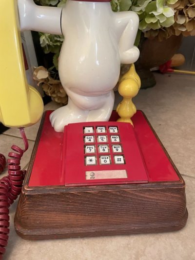 画像2: Snoopy & Woodstock plastic home telephone 1976 /  スヌーピー ウッドストックのプラスチック製　固定電話　電話機