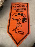 画像1: Peanuts Snoopy Orange Felt Banner Joe Cool / ピーナッツ　スヌーピー　オレンジ　フェルト　バナー　ジョー　クール (1)