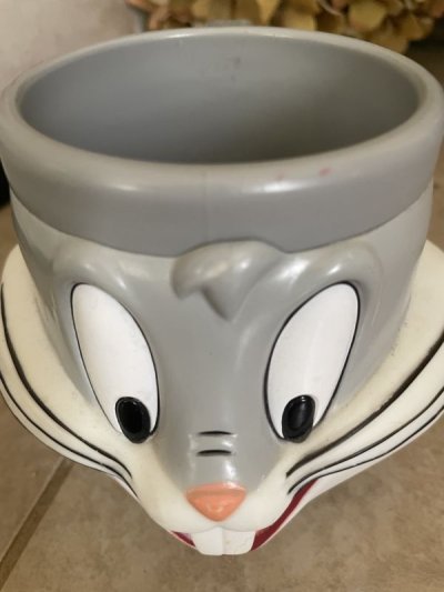 画像1:  Looney Tunes Bugs Bunny Face Plastic Mug /  ルーニーテューンズ   バックスバニー　プラスチック製　フェイスマグ