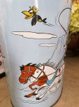 画像10: Hanna Barbera Hucklebrry Houned Yogi Bear Tin Trash Can / ハックルベリーハウンド　ヨギベア のアルミ製、メタル製のゴミ箱、トラッシュカン (10)