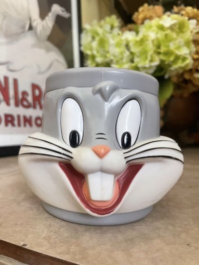 画像2:  Looney Tunes Bugs Bunny Face Plastic Mug /  ルーニーテューンズ   バックスバニー　プラスチック製　フェイスマグ