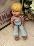 画像1: Dennis the Menace Rubber doll  / わんぱくデニス　マジックスキン　ラバーフェイスドール　白X赤ストタイプTシャツ　 (1)