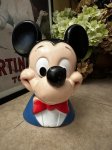 画像1: Disney Mickey Mouse plastic Face coin bank 1971 / ディズニーのミッキーマウス　プラスチック製　フェイス貯金箱 (1)