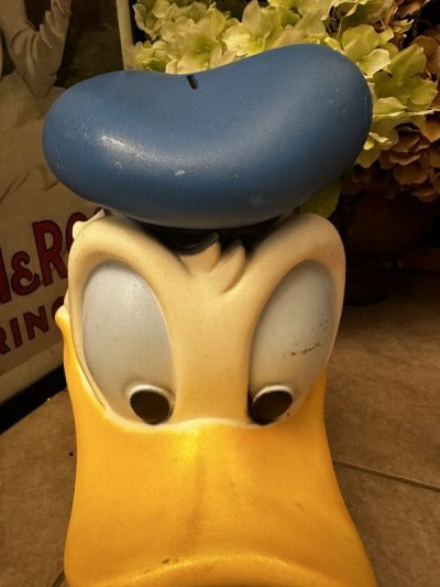 画像1: Disney Donald Duck plastic Face coin bank 1971 / ディズニーのドナルドダック、プラスチック製　フェイス貯金箱