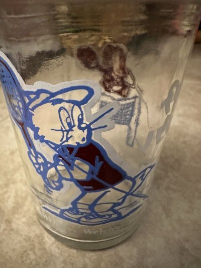 画像1: Tom&Jerry Welch’s Tennis Glass with lid 1991 /　ウェルチ　トムとジェリー　テニス　蓋付きグラス