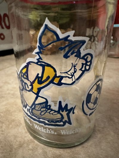 画像2: Tom&Jerry Welch’s Soccer Glass with lid 1991 / ウェルチ　トムとジェリー　サッカー　蓋付きグラス